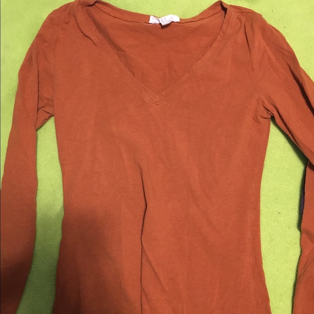 Burnt orange long sleeve top